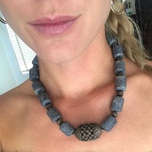 Vintage Handmade Blue Coral Necklace